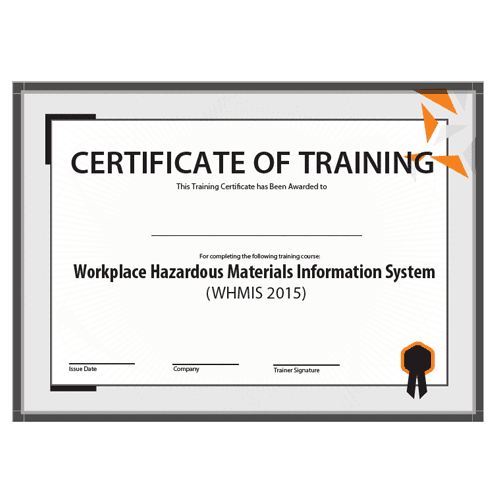 WHMIS Certificate Template